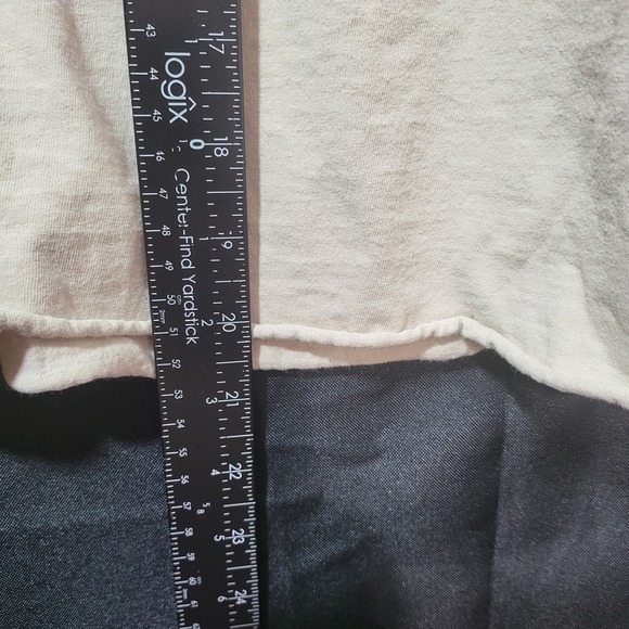 Def Leppard Distressed Graphic Crop T-Shirt Tan Leopard Band Tee S/M - Picture 8 of 11